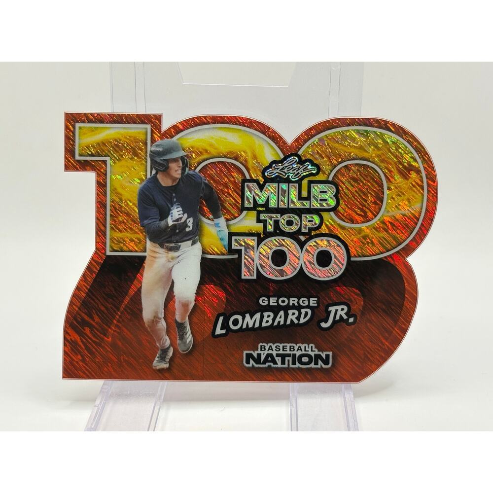 2025 Leaf Baseball Nation George Lombard Jr  Top 100 Orange Shimmer Refractor /4